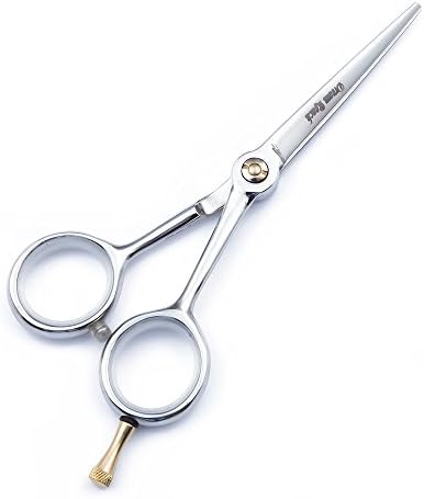 6-инчови Професионални Фризьорски Ножици за подстригване на коса с Ръба на Бръснач -Регулировочный винт Напрежение - Фризьорски ножици за подстригване (C-6 инча-Сребрист)