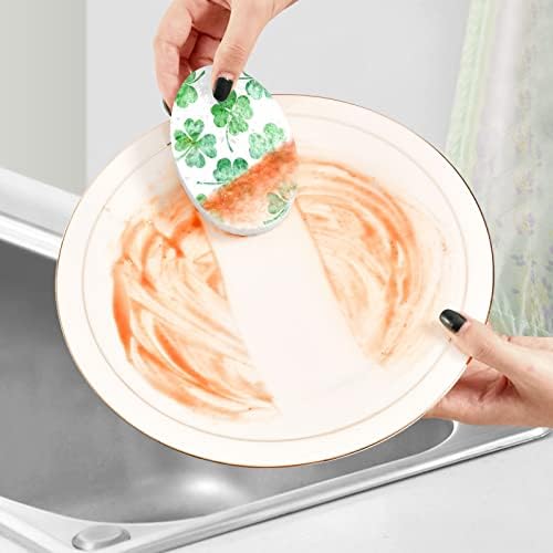 Гъба-Чистачи Kigai Four Leaf Clover Без Драскотини, Двустранно Гъба-Стъргалка за миене на съдове и почистване на Кухня, 3 опаковки