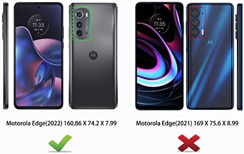 Qinmay за Motorola Moto Edge 2022 Калъф с HD-защитно фолио за екрана (2 опаковки), калъф за Motorola Edge 2022 3 в 1, сверхпрочный калъф за мобилен телефон Motorola Moto Edge 2022 (зимно-розов)