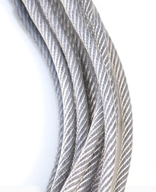 1 Метър Въже от неръждаема стомана 6 мм, 8 мм, 10 мм, 12 мм Прозрачен кабел с PVC пластмасово покритие 7x19 (Ширина: 10 мм)