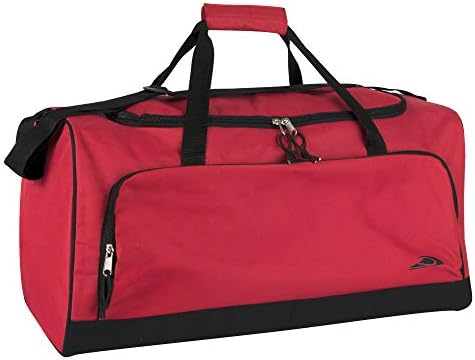 55-литрови 24-инчови олекотени платно спортни чанти за мъже и жени За пътуване, фитнес зала и като чанти-организатор на спортни съоръжения (червен 1)