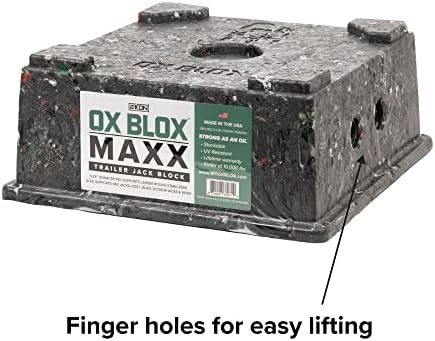 OX BLOX MAXX, Блок домкрата за дома на колела на 9 кръгли крака | Блокове за къмпинг на 5 колела за стабилизатори и шпунтового домкрата | 9 и по-малки крачета домкрата здраво закрепени в перваза | 10,5x10,5x4,5, Тегло