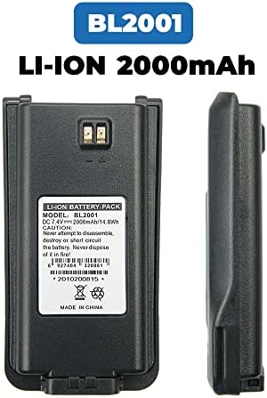 Vineynuan 2 Опаковки 7,4 През 2000 mah HYT BL2001 Сменяеми батерии за HYT Hytera TC-610 TC-620 TC-618 TC-626 TC-610S Двустранно Радио Батерия