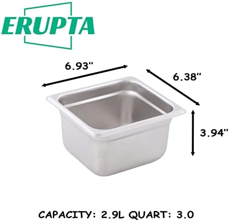 Търговски парни тиган от неръждаема стомана ERUPTA, тиган за хотели ФНИ СЪС защита от сладко GN 1/6-4 , Дълбок тиган за обществено хранене