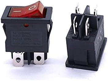 CNHKAU 10шт ac 250/6A, 125 В /10A, ВКЛ./изкл DPST 4-пинов 2-позиционен Мини-Извънбордови Перекидной switch (червен цвят)