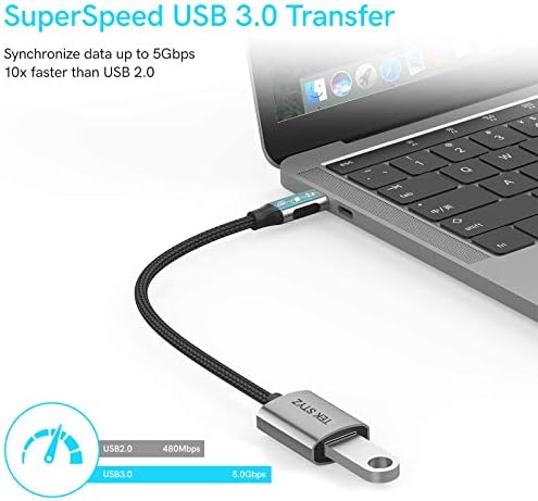 Адаптер Tek Styz USB-C USB 3.0 е обратно Съвместим с датчиците на Asus Transformer Book Трио OTG Type-C/PD USB 3.0 за мъже и жени. (5 gbps)