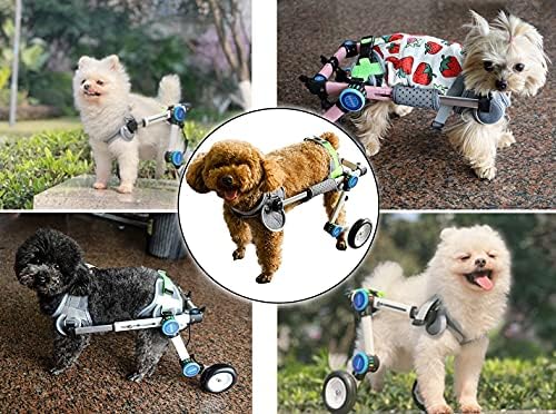 Инвалидна количка WANGPP за кучета, Сгъваема Инвалидна количка за домашни любимци, Количка за кучета, Помощ при ходене на задните лапи, Регулируема помощ за домашни любимци, хора с увреждания, Рехабилитация на тренажор,