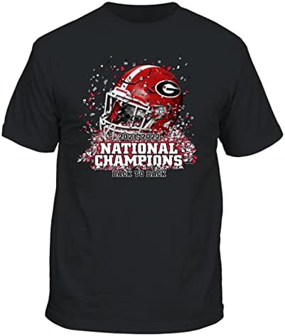 Тениска с къс Ръкав New World Graphics Collegiate Georgia UGA Bulldogs Първенство, Дизайн Каска Отпред