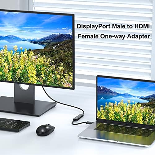 Адаптер CLAVOOP Display Port към HDMI 10 бр. адаптер 4K DP към HDMI, Позлатени Насочената Високоскоростен конвертор HDMI Displayport Съвместим с монитор, КОМПЮТЪР, лаптоп, HDTV