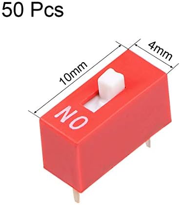 uxcell 50 Бр Червен DIP-превключвател 1 Разпоредби за макетных платки PCB