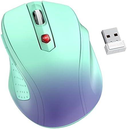 Безжична мишка HOTWEEMS D-09 за лаптоп - Ергономични Безжични Компютърни мишки Plus USB, ергономична дръжка Ergo, 5-степенна скорост на светлината 2400 dpi, че батерията на 16 месеца, Преносим КОМПЮТЪР Mac Chromebook,