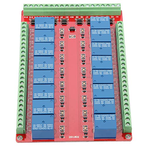 16-Канален Реле, 16-Канален модул dc 5,12,24 В Изолиран Вид Интерфейсной заплата Релейного модул Спусъка Високо Ниско Ниво 5 мА 3 мм, реле на платката на КОМПЮТЪРА (DC12V)