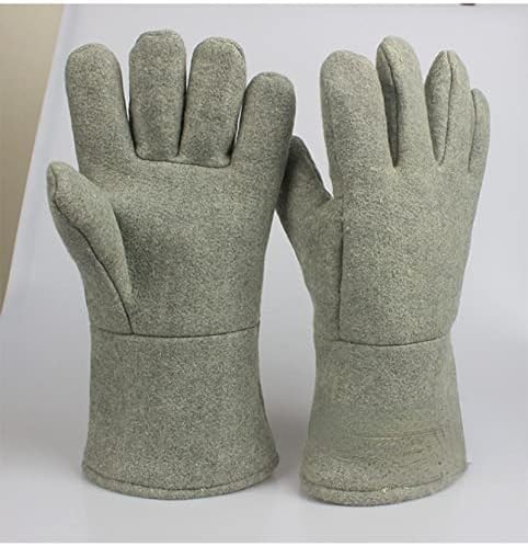 Ръкавици HZDJS, устойчиви на високи температури, на 300 градуса, 500 Градуса, огнеупорни, не обжигающие Изолационни ръкавици от алуминиево фолио, ръкавици за микровълнова печка с пет пръста, на 300 градуса, устойчиви