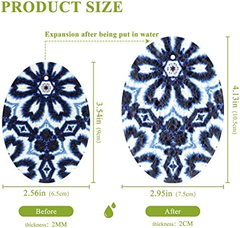 ALAZA Nacy Blue Tie Боядисват Цвете Маргаритки Натурални Гъби Кухненски Целлюлозная Гъба за миене на съдове, Санитарен възел и битова прибиране на реколтата, Не се Драска и Экологичен, 3 опаковки
