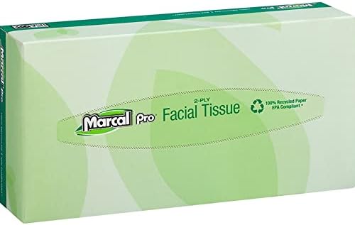 Marcal® Pro 2-Слойна кърпички за лице, Рециклирани, Бели, В кутия 100 броя, по 30 кутии В опаковка