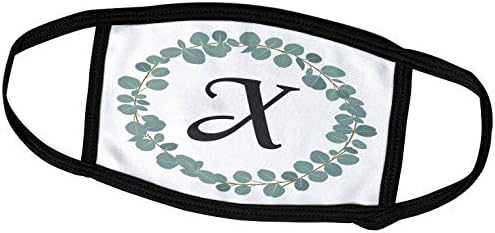 Венец от листа на евкалипт с 3 букви Рози X и Монограм, Елегантна Зеленина - Лицето на лигавицата (fc_261606_1)
