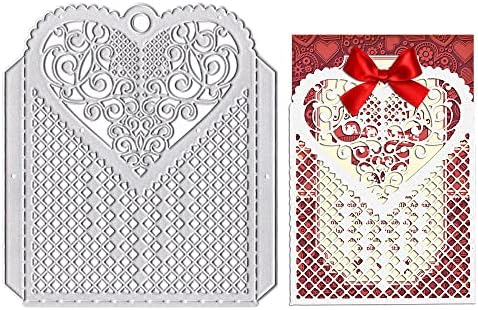 ALIBBON 3D пощенска Картичка със Сърца на Св. Валентин, Щанцоване за производство на пощенски Картички, Метални Форми-шаблони в Клетка от Бъфало, Печати във формата на Сърце за производство на Фотоалбума Направи си