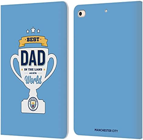 Дизайн на седалките за главата Официално Лицензиран Манчестър Сити, ФК манчестър Сити най-Добрият татко в Деня на бащата Кожен Калъф-книжка-джобен формат и е Съвместим с Apple iPad Mini (2019)