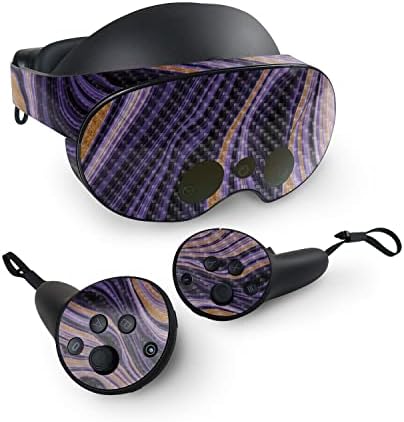 Кожа от въглеродни влакна MightySkins е Съвместима с Meta Quest Pro - Purple Jewel | Защитно, Трайно текстурированное покритие от въглеродни влакна | Лесно се нанася, се отстранява и п