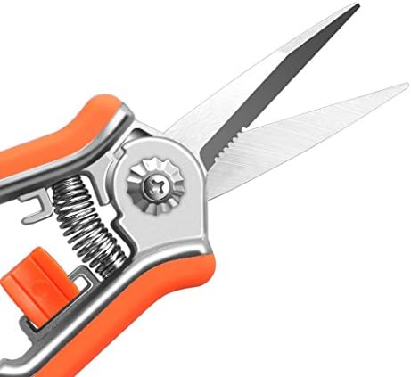 FLORA GUARD 6,5-Инчов Ножици За подстригване с Микро-Фитил, Градински Ръчни Ножици за Подстригване, Кант Ножици от Неръждаема стомана (оранжев)