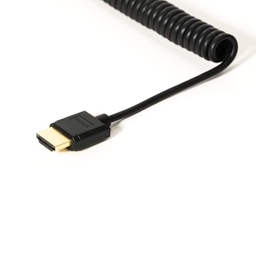 Пълен размер кабел HDMI ProAm USA 16 инча - 8 фута със спирала - Стандарт HDMI стандарт 4K 32AWG (тип A) от пълно до пълно