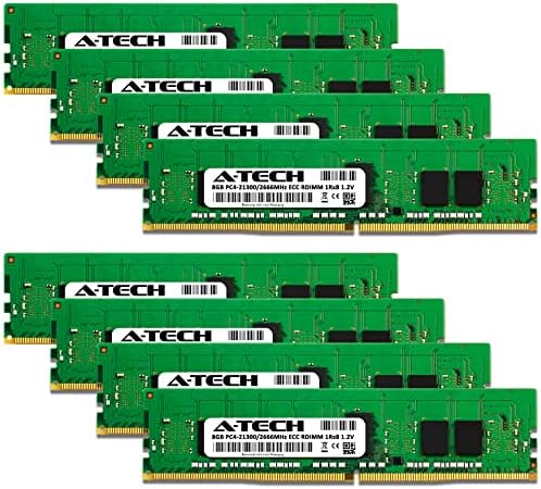 Комплект оперативна памет A-Tech обем 64 GB (8x8 GB) за Dell PowerEdge R840 - DDR4 2666 Mhz PC4-21300 ECC с регистрация RDIMM 1Rx8 1.2 V - Сървър