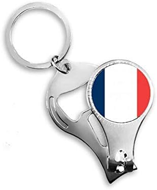 Франция Национален Флаг Европейска Държава Ножица за Нокти Халка Ключодържател Отварачка за Бутилки Машина За Рязане