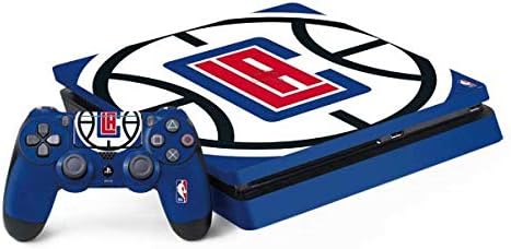Игри кожата Skinit Decal е Съвместим с PS4 Тънък Пакет - Официално Лицензиран Дизайн едър логото на НБА LA Clipperers