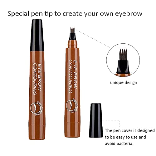 Молив за Вежди Microblading, Устойчив Естествен Професионален Молив за Вежди Fine Скица Liquid Eye Brow Pen (1 # Светло кафяв)