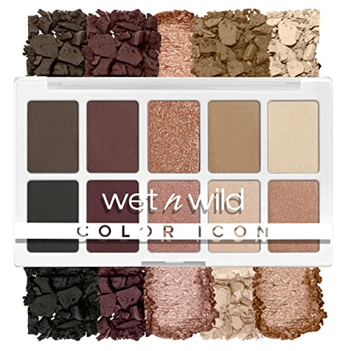 Палитра сенки за очи Wet N Wild Color Icon от 10 нюанси, Събуждане Кафяв Нюда, Устойчиви, Блестящо, Метални, Блестящи, Мат, Наситен лъскав пигмент, без насилие