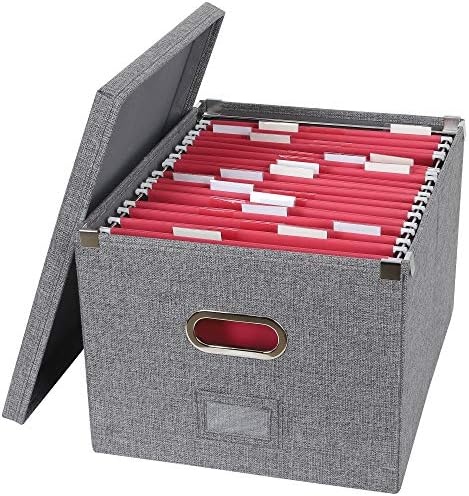 Сгъваема кутия за съхранение на файлове ATBAY с капак и подвешиванием за юридически папки / документи с размер на буквата, удобен за съхранение и транспортиране - 2 опа