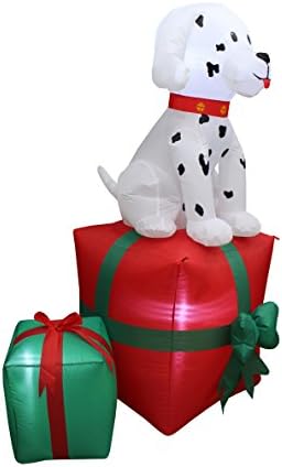 Коледен Надуваем Кученце известни далмация височина 5 метра в кутия за Подарък, Празнични Украси за помещения, Надуваеми led Светлини, Коледен Декор на Двора, Гигантски Надуваем тревата за дом, Семейство Отвън