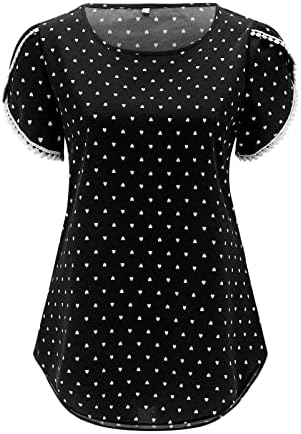 Nyybw/ Дамски Дантелени Възли на една Кука Свободни Ежедневни Ризи, Модни Тениски с кръгло деколте, Блузи, Лятна Свободна Блуза, Блузи