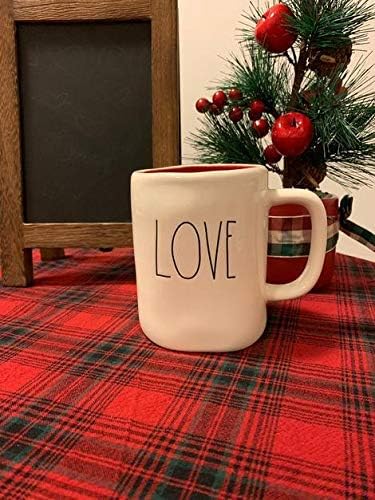 Чаша Rae Dunn LOVE - Червен интериор - керамика - Подаръчен комплект за ден на Свети Валентин - много рядка!