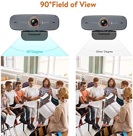 Уеб камера Angetube 1080P за компютър HD Уеб-камера с микрофон - USB-камера за КОМПЮТЪР с широк зрителен ъгъл 90 градуса, щепсела и да играе за мащабиране | Скайп | Отбор | гледане на | видео разговори