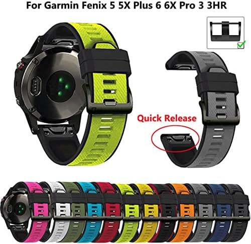 KFAA Нови въжета за смарт часовници на Garmin Fenix 7 7X6 6S 6X5X5 5S 3 3HR Forerunner 935 945 S60 быстроразъемный каишка Силикон Гривна (Цвят: жълто-черен, размер: Forerunner 935 945)