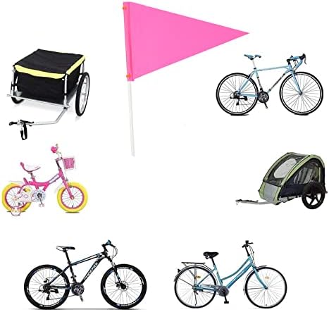 велосипеден флаг Флаг за сигурност на 2 м пилон велосипеден знаме, флаг на suv-флаг количка за голф, флаг дюни (розово знаме)