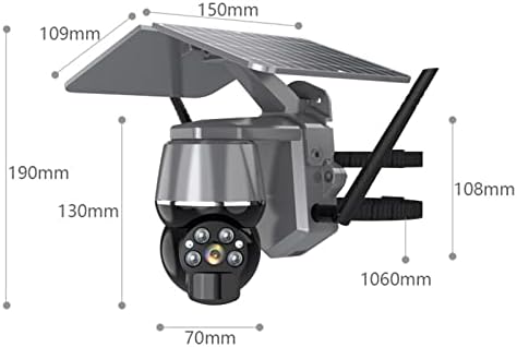 Qinlorgo Външна Солнцезащитная камера с откриване на PIR с висока конверсией на 360 градуса, Автоматично включване на батерията с превръщането наклон, Цветна камера за Нощно виждане с домашен оповещением (4G JP)