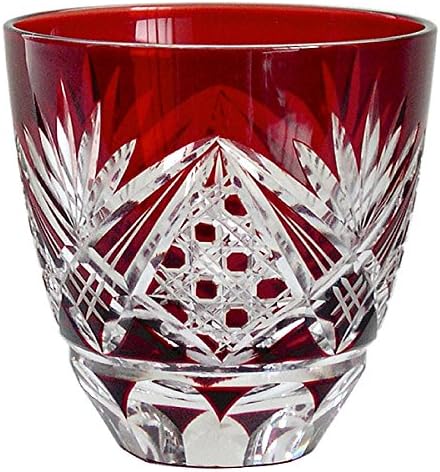 タマガマガマガスス (Tajimaglass) Чаши за вино Edokiri с Хризантемой, За Супа за ценители, 75 мл, Червен