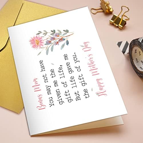 Qiliji Бонус Картичка за мама за Деня на майката, Подарък за Деня на майката за Мащеха, Важна Картичка за Деня на Майката, за да Мащеха
