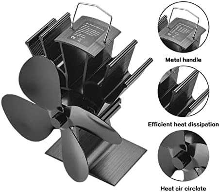XFADR SRLIWHITE 4 Голям Вентилатор за камина, вентилатор за печки с топлинна захранването на Горелката на черно дърво, Екологично Чист, Тих вентилатор, Ефективен поток на т