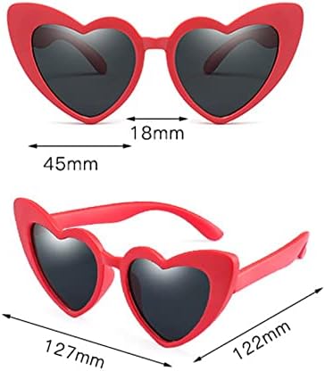 Слънчеви Очила WZWLKJ Love във формата На Сърце за Момичета, годината на Реколтата, с Защита от Uv 400, Меки Гумени Детски Слънчеви Очила за Отдих На Открито, Плажни