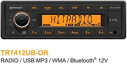 VDO Continental TR7412UB-ИЛИ радио европейски тип 12v с оранжеви дисплей Bluetooth (обновена)