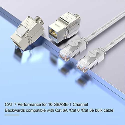 Основа cat6a Cat7 Трапецеидальный конектор Клещи за кабел, RJ45 FTP Безинструментальный Модул от с сплав, Защитен Адаптер Трапецеидального порта за 10 Gigabit Модулен конектор за стенните панели панела и превключване