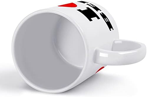 Чаша с Принтом Бира I Heart, Кафе в Чаша, Керамична Чаша за Чай, Забавен Подарък с Логото за Офис, Дом, Жени, Мъже - 11 Грама Бяло
