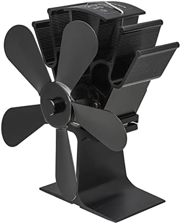 YYYSHOPP Черно Камина Вентилатор за печки с топлинна захранването 5,6 Дърво Горелка Екологично Чист, Тих Вентилатор За дома Ефективно разпределение на топлинна енергия (Цвят: 6 остриета)