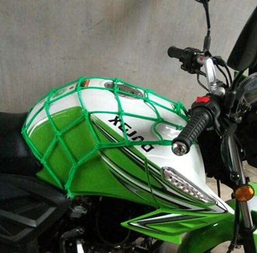 Moyishi 15x15 (40x40 см) Транспортна Мрежа за Мотоциклет Еластичен Бънджи Кабел Транспортна Мрежа 6 Куки Багажная Мрежа Бънджи-Окото (Зелена)