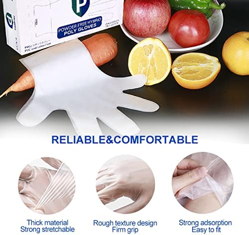 PROMEDIX P 200 бр. ръкавици за еднократна употреба, хибридни пластмасови ръкавици, ръкавици без латекс за домашно почистване, ръкавици за готвене