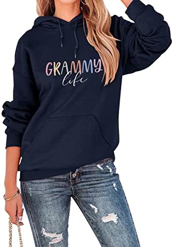 Shemiun Грами Life Hoody с Качулка за Жени, Подарък за Баби, Блузи с Качулка, Всекидневни Пуловер с Дълъг Ръкав и Завязками, Риза с Качулка