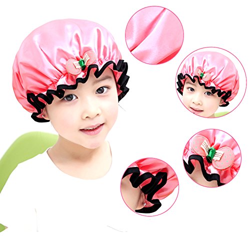 Шапка за душ за деца за момичета NKTM, 2 Опаковки Прекрасни Розови шапки за еднократна употреба, за душата, за деца